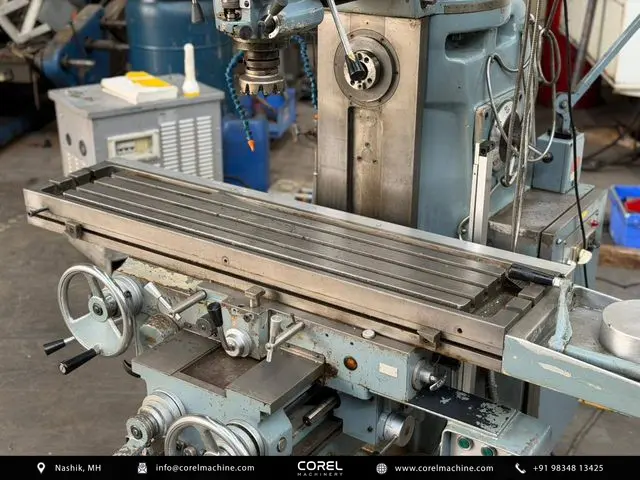 Used Shizouka VHR-G Universal Milling Machine for sale - manual feed controls and handwheels