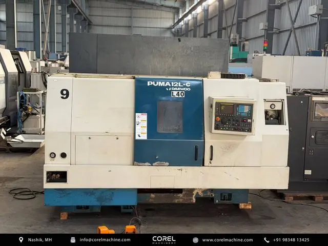 Used DAEWOO DOOSAN PUMA 12L-C CNC Turning Centers Slant Bed for sale - overall side view