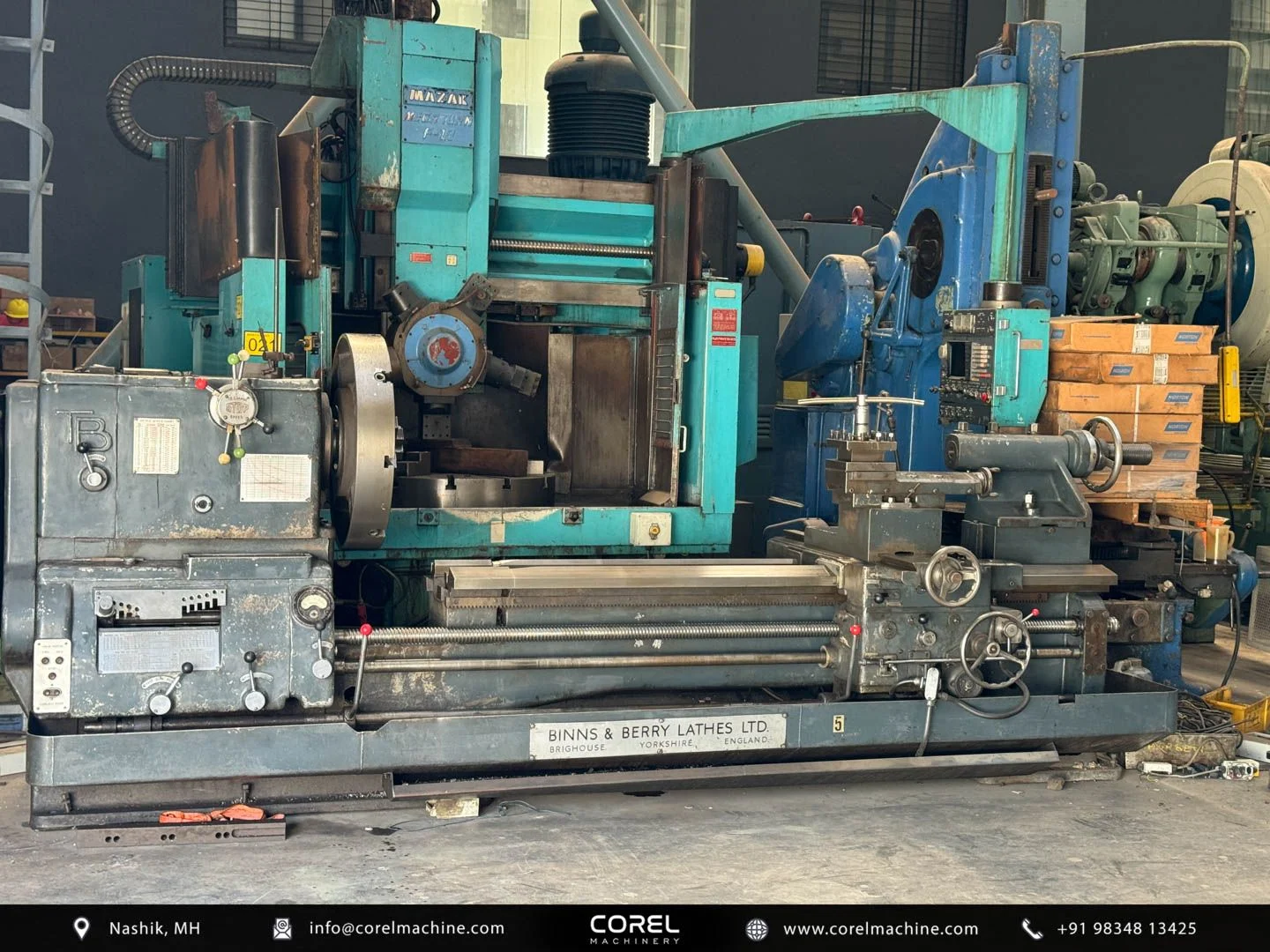 BINNS & BERRY Ø850 x 2000 MM LATHE