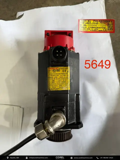 Used FANUC A06B-0102-B378#E075 AC SERVO MOTOR — Motors — view 1