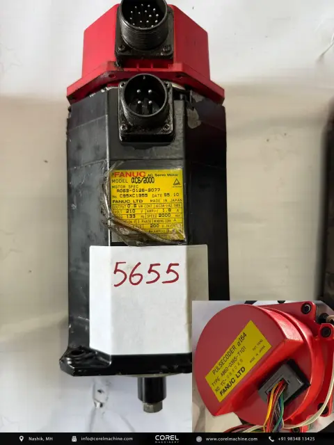 Used FANUC A06B-0126-B077 AC SERVO MOTOR — Motors — view 1