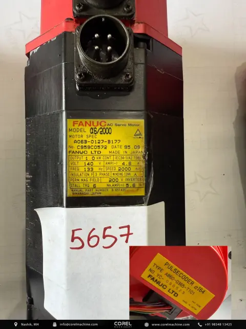 Used FANUC A06B-0127-B177 AC SERVO MOTOR — Motors — view 1