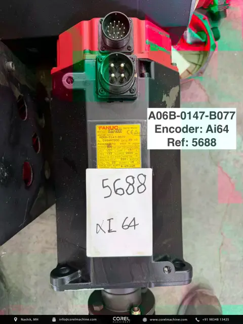 Used FANUC A06B-0147-B077 AC SERVO MOTOR — Motors — view 1
