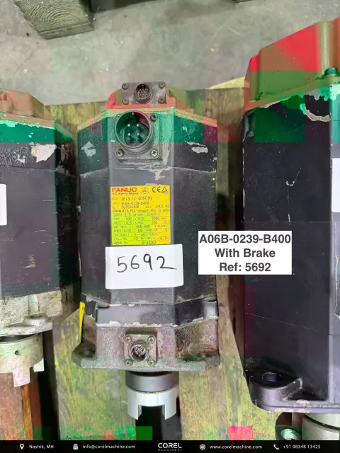 Used FANUC A06B-0239-B400 AC SERVO Brake MOTOR — Motors — view 1