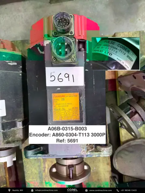 Used FANUC A06B-0315-B003 AC SERVO MOTOR — Motors — view 1