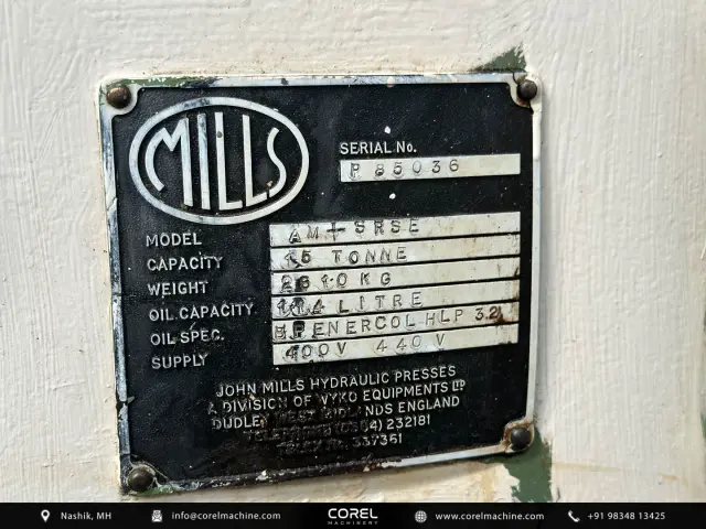 Used JOHN MILLS 15T HYDRAULIC PRESS — photo 4