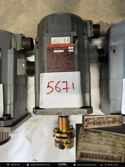 Used MITSUBISHI HA43NC-SD5 AC SERVO MOTOR — Motors — view 1