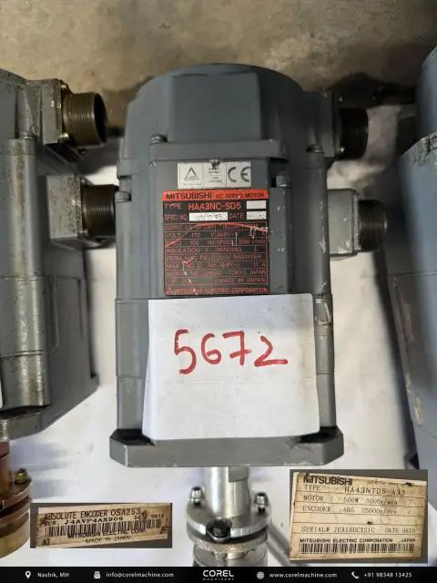 Used MITSUBISHI HA43NC-SD5 AC SERVO MOTOR — Motors — view 1