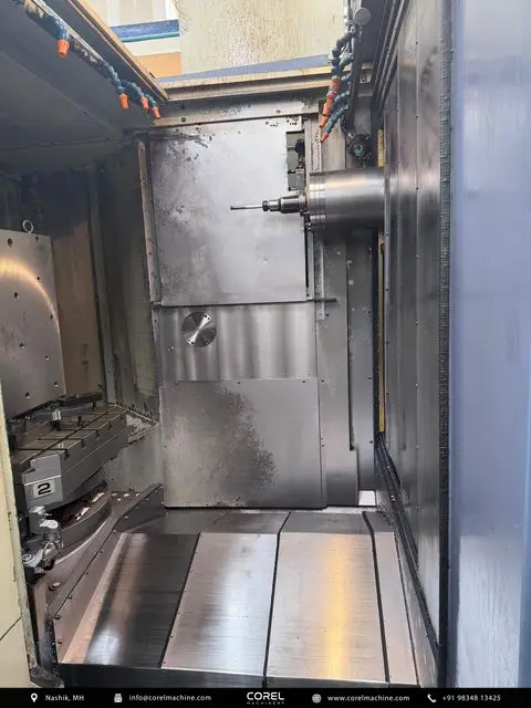 Used OKK HM-63 Horizontal Machining Centers (HMC) Pallet Changer for sale - Rear view and coolant system connection