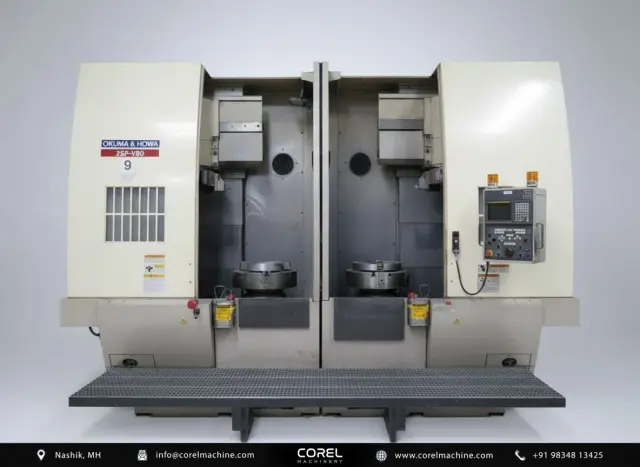 Used OKUMA 2SP-V80 TWIN CNC VTL (3 OFF) — photo 1