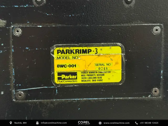 Used PARKER ADJUSTABLE HYDRAULIC CRIMPER — photo 2