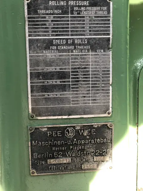 Used PEE WEE THREAD ROLLER — photo 5