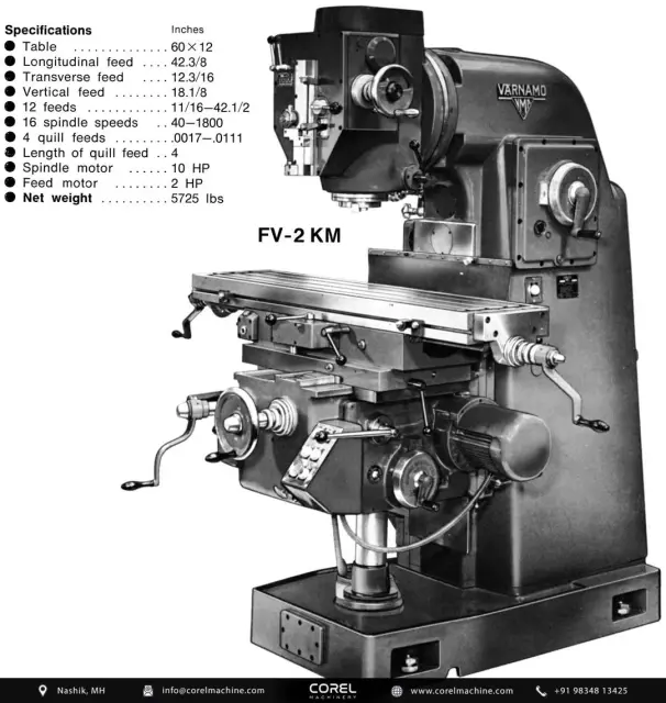 Used VARNAMO FV-2KM VERTICAL MILLING — photo 5