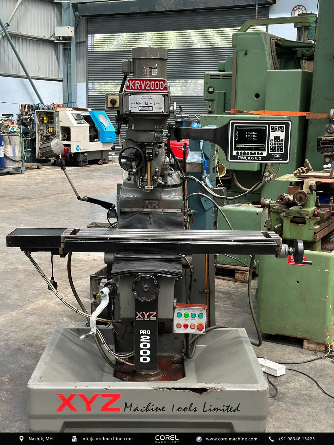 XYZ KRV 2000 CNC M1TR TURRET MILLING MACHINE