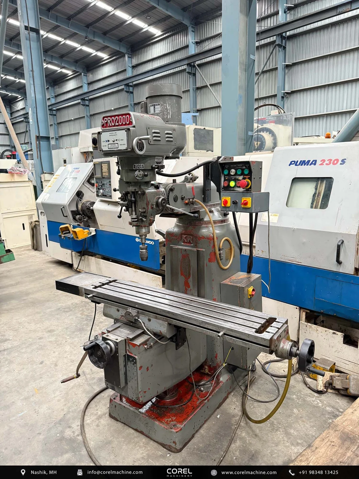 XYZ KRV PRO 2000 M1TR TURRET (BALL-SCREW) MILLING MACHINE